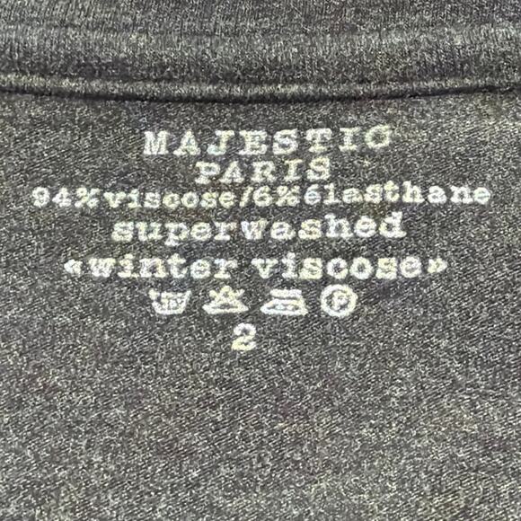 Majestic Paris Shirt Heathered Gray S LS Crew Neck Soft Touch Casual Streetwear - Picture 4 of 5